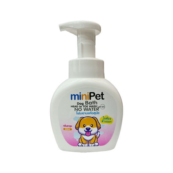 Minipet โฟมอาบน้ำสุนัข กลิ่นซากูระ 330 มล. (ชมพู)