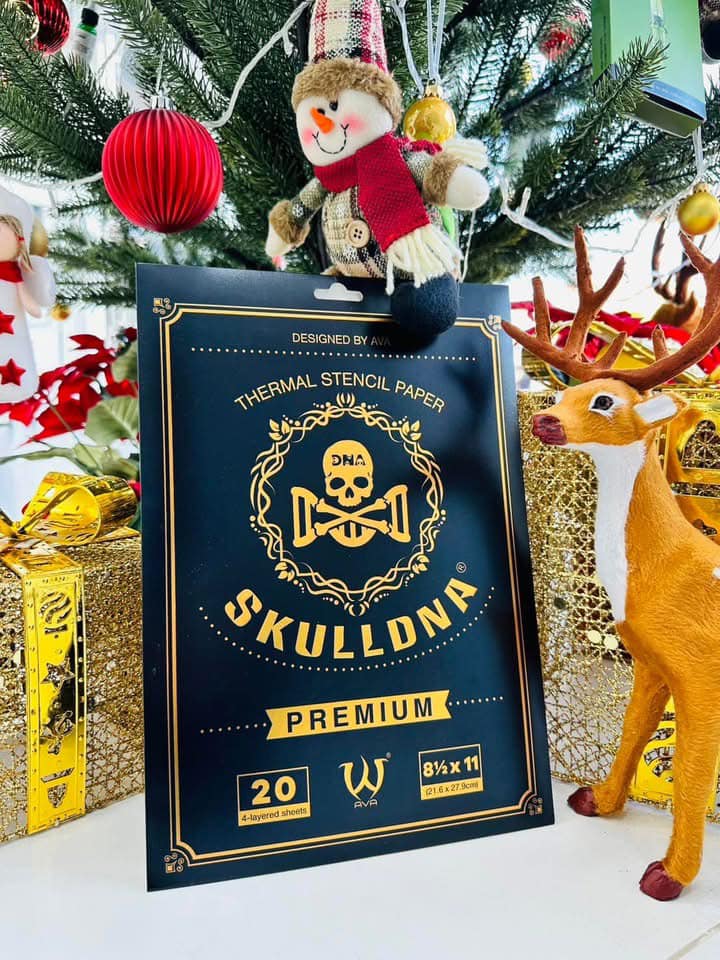กระดาษลอกลาย SKULL THERMAL TRANSFER PAPER กระดาษลอกลายฟิล์ม SKULLDNA Premium Thermal Stencil Paper