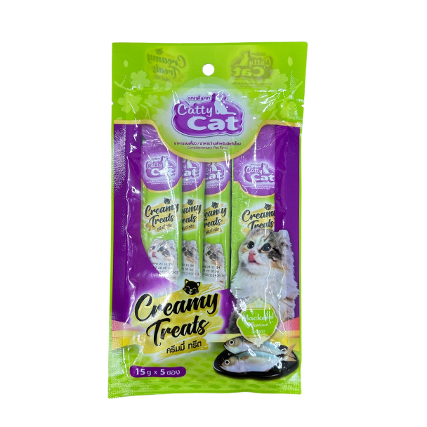 Catty Cat LF01 Creamy Treats รสปลาทู 15 กรัม (1x5) เขียว