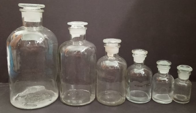 ขวดใส่สารสีใส ปากแคบ จุกแก้ว 60 ml Reagent bottle clear