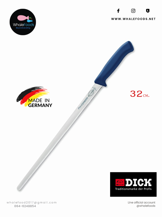Salmon,Ham Slicer 32cm./ 12.5" Blue handle F.Dick