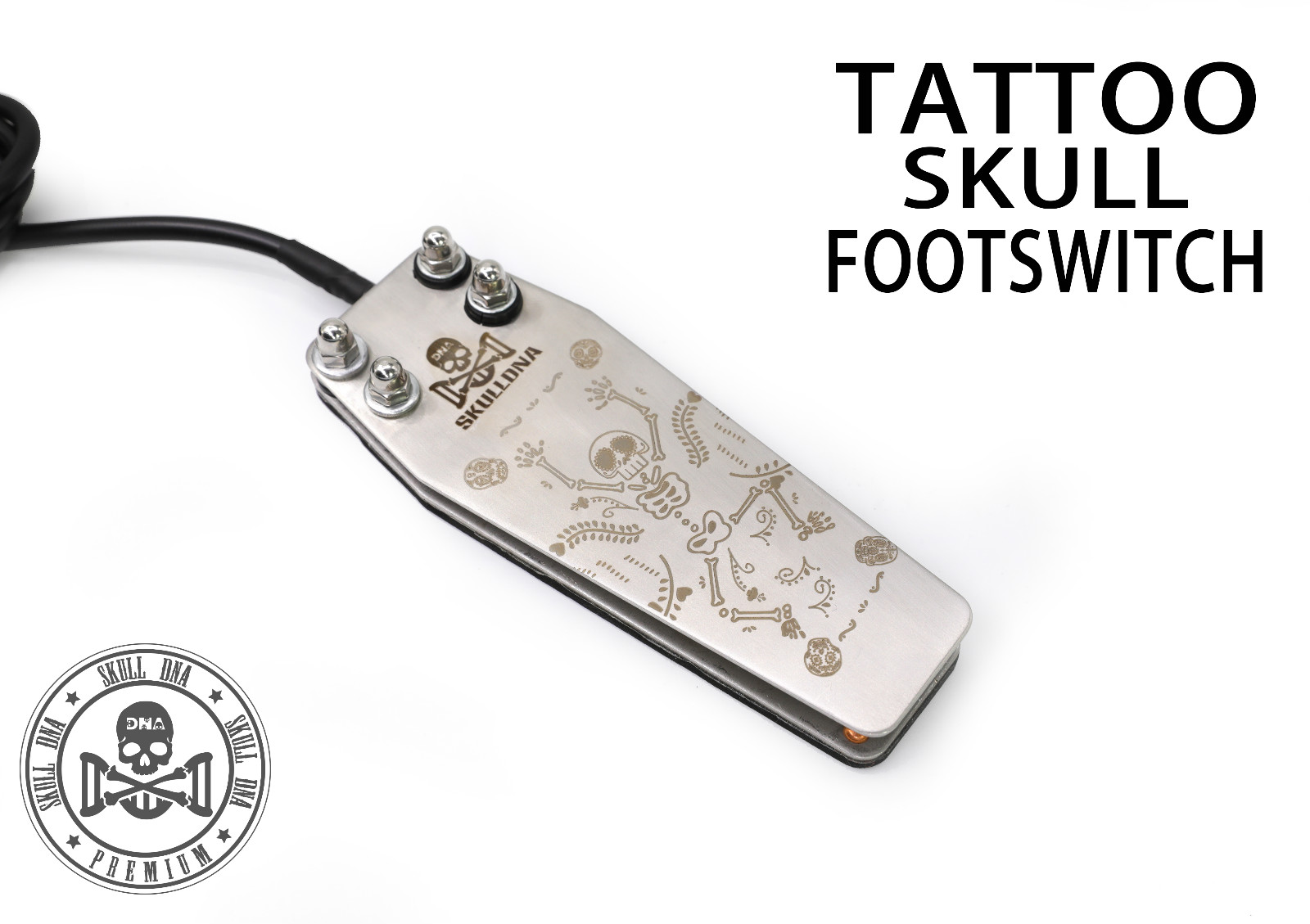 AVA ฟุตสวิตช์กระโหลก SKULLDNA Stainless Steel Footswitch Silver