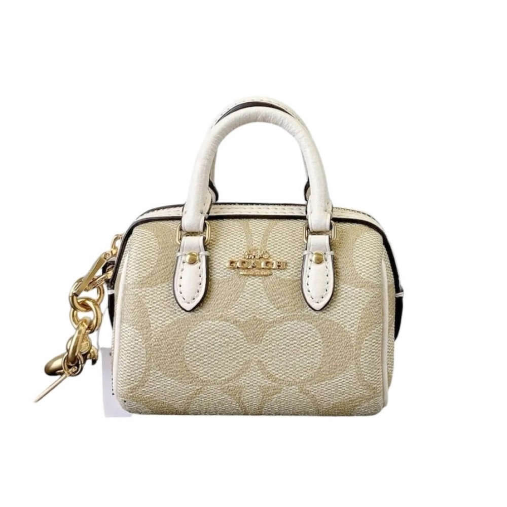 พวงกุญแจ COACH CU278 MINI ROWAN SATCHEL BAG CHARM IN SIGNATURE CANVAS (IMDQC)