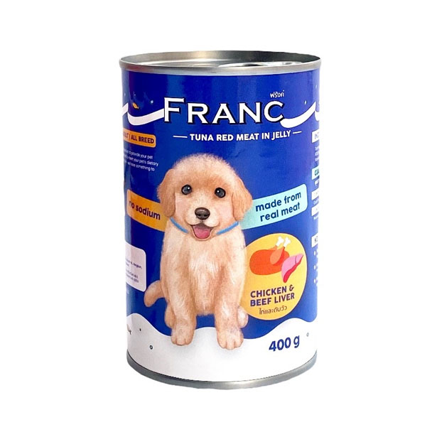 Franc FD22 อาหารเปียกสุนัข ทูน่าเนื้อแดง 400 กรัม