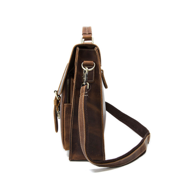 For You Leather LB56 กระเป๋าถือผู้ชายหนังแท้ กระเป๋าเอกสาร กระเป๋าโน๊ตบุ๊ค (น้ำตาล) LB56