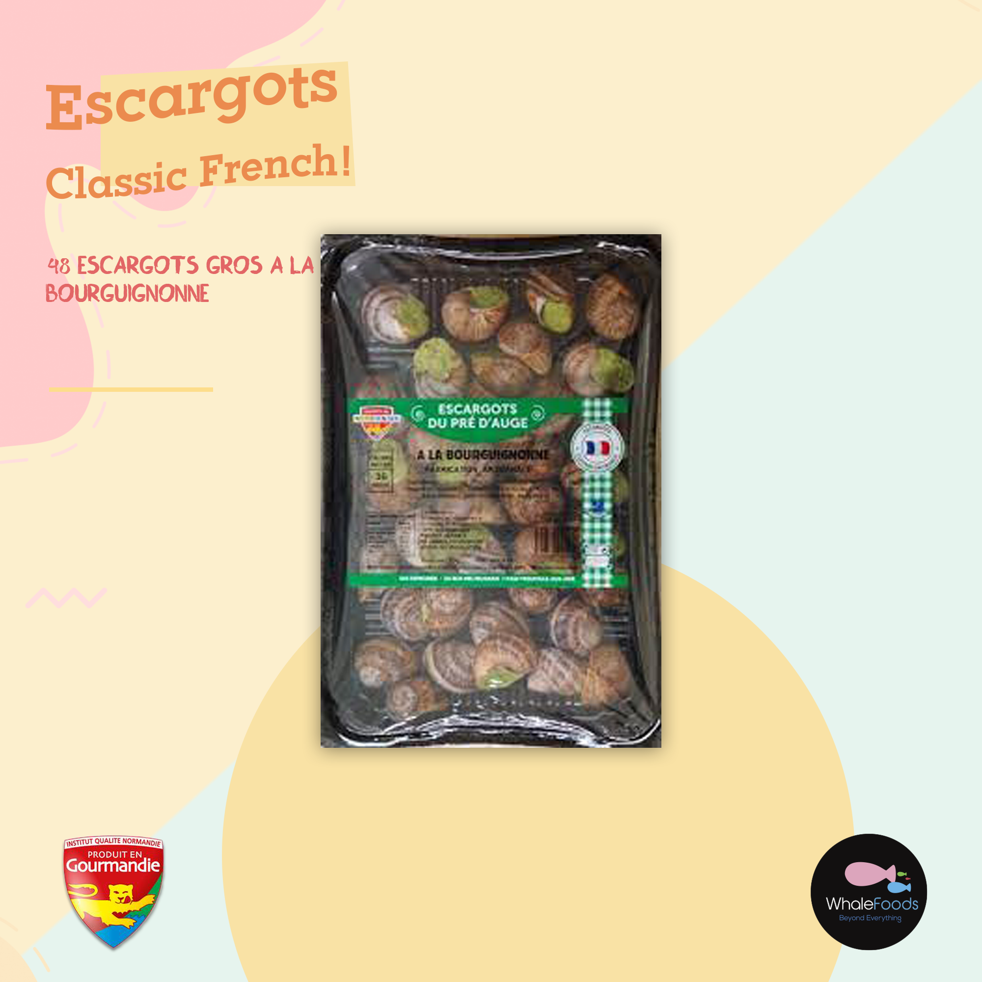 Frozen Classic French Escargots / Snails Large (Boufguignone style)