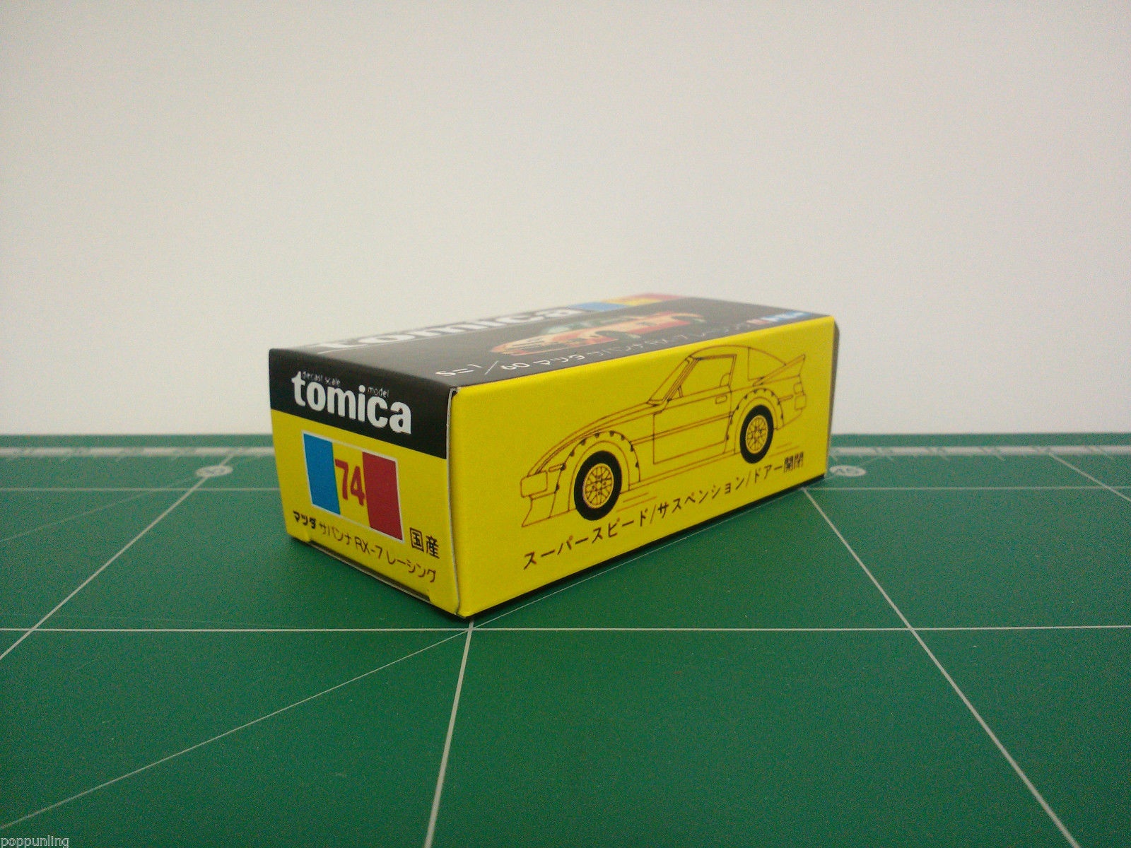 กล่องพิมพ์ Reproduction Box สำหรับ Tomica Black Box No.74 Mazda Savanna RX-7 Racing (กล่องเปล่า, ไม่มีรถ)