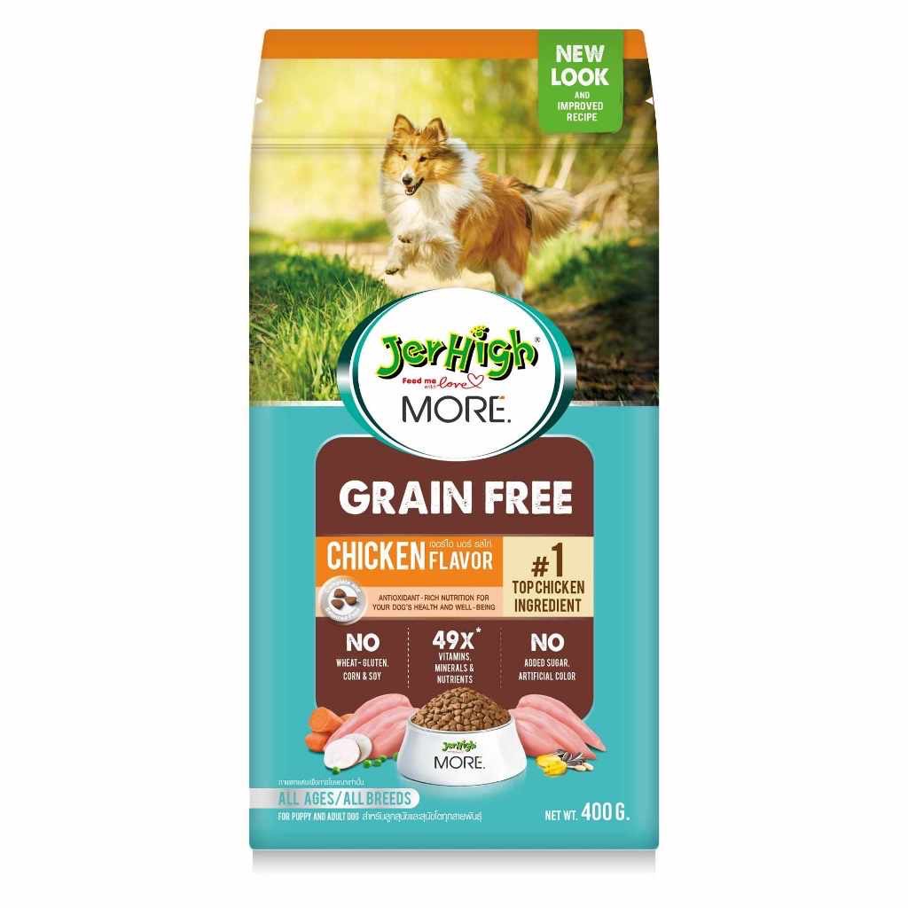 Jerhigh More Grain Free Chicken สุนัขโต-ไก่ 400g