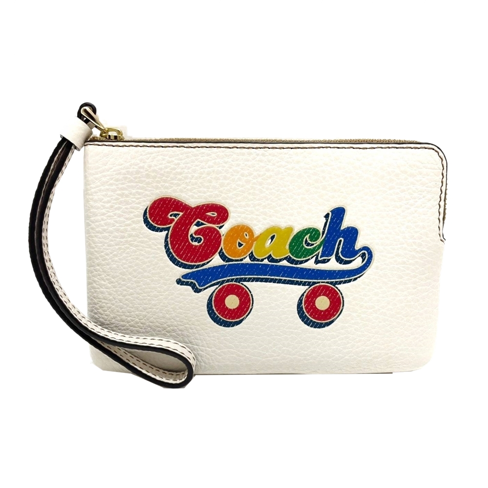 COACH C4573 CORNER ZIP WRISTLET WITH RAINBOW ROLLER SKATE GRAPHIC (IMCAH) [C4573IMCAH]