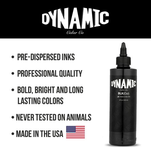 Dynamic Dynamic BLKout Tattoo Ink 8 oz. หมึกสักสีดำงานแก้สีดำงานถมสีดำ