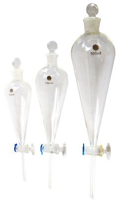 กรวยแยกสารจุกก็อกแก้ว ขนาด 125 ml Separatory Funnel w Glass Stopper