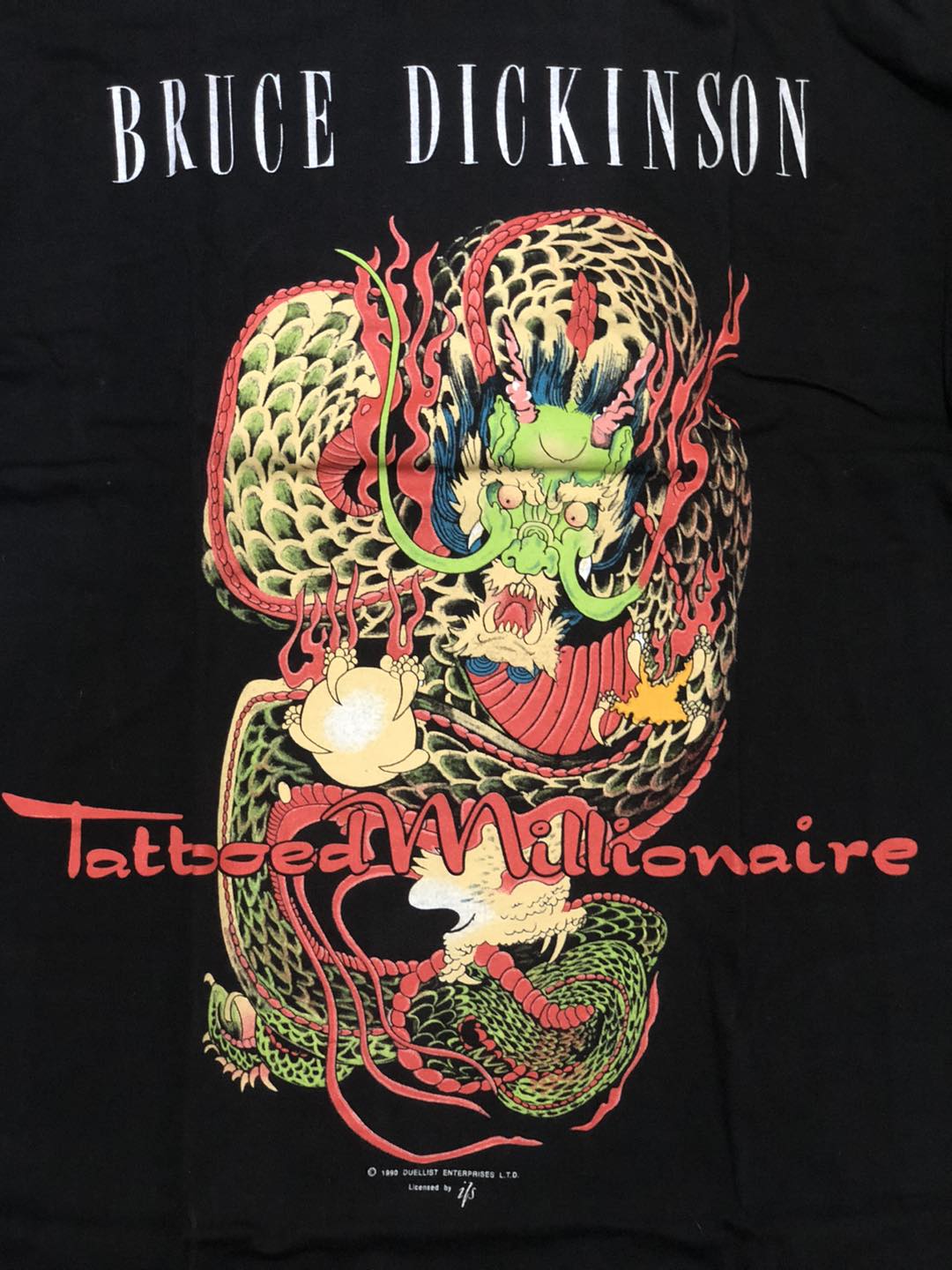 เสื้อวง Bruce Dickinson Tattooed Millionaire ปี 1990 หายาก ป้าย Supatee Size L สินค้าลิขสิทธิ์แท้ 100%