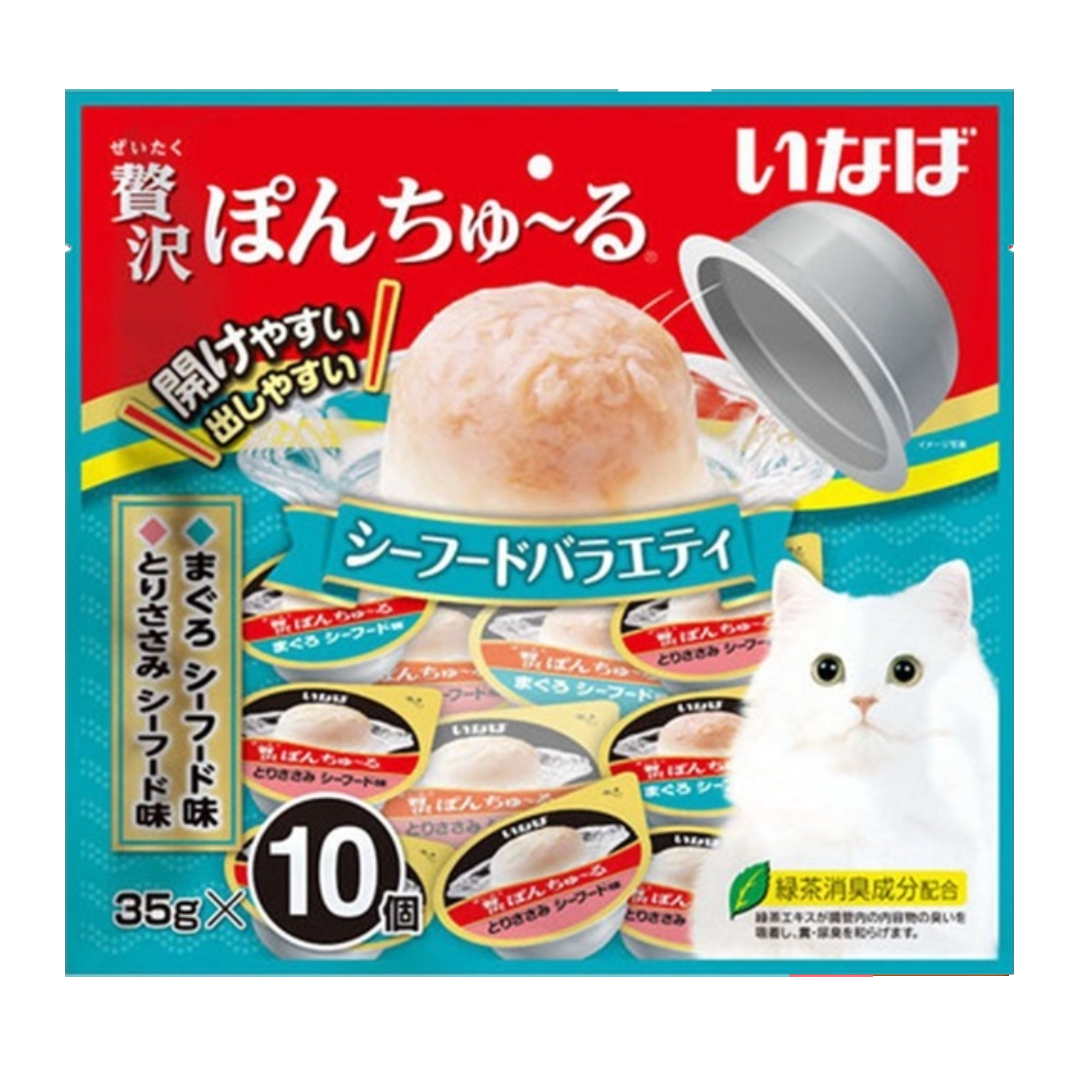 YP CIAO TSC-113 Pon Churu ปลาทูน่า รสซีฟู้ด + เนื้อสันในไก่ รสซีฟู้ด 350 กรัม