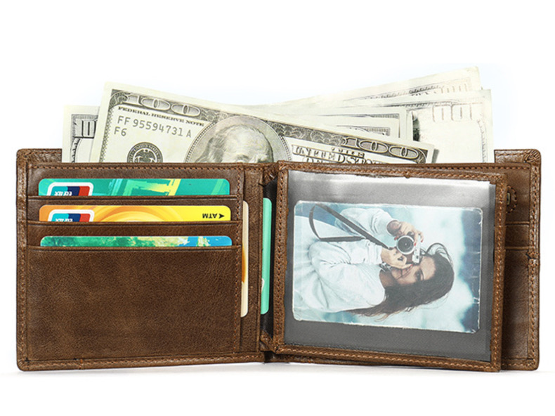 For You Leather WL01 กระเป๋าสตางค์ผู้ชาย กระเป๋าสตางค์หนังแท้ กระเป๋าสตางค์แบบพับ บางเบา ช่องเยอะ กะทัดรัด WL01