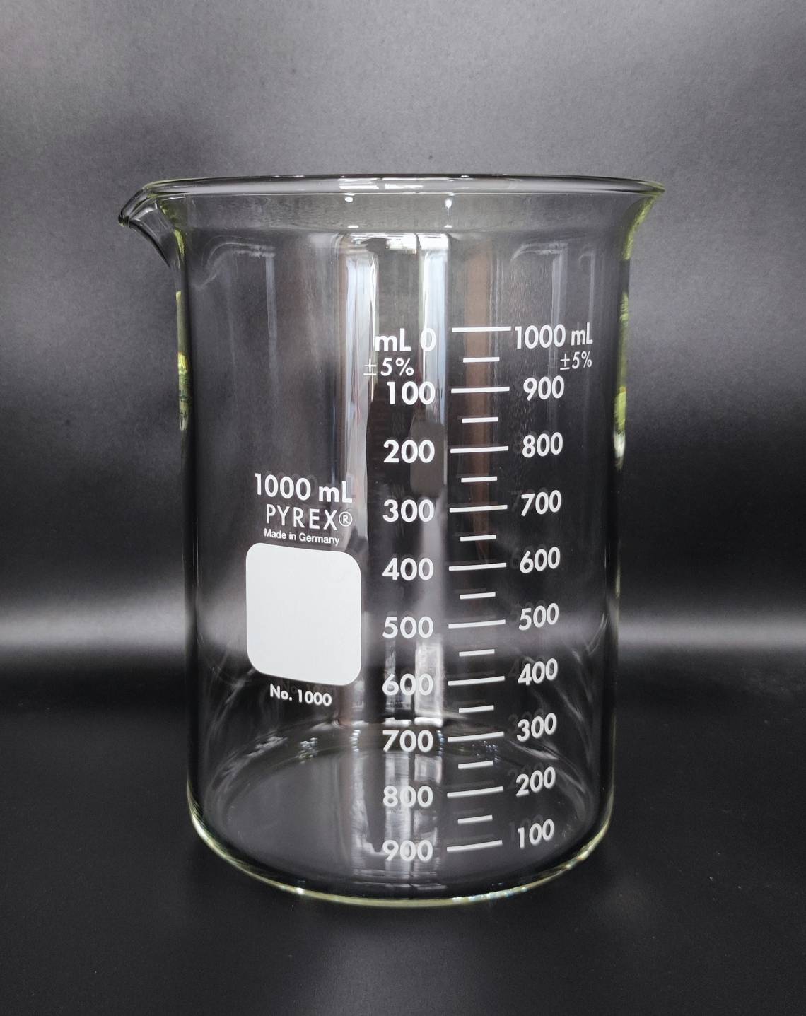 บีกเกอร์แก้วทรงเตี้ย 1000 ml Beaker low-form "Pyrex"