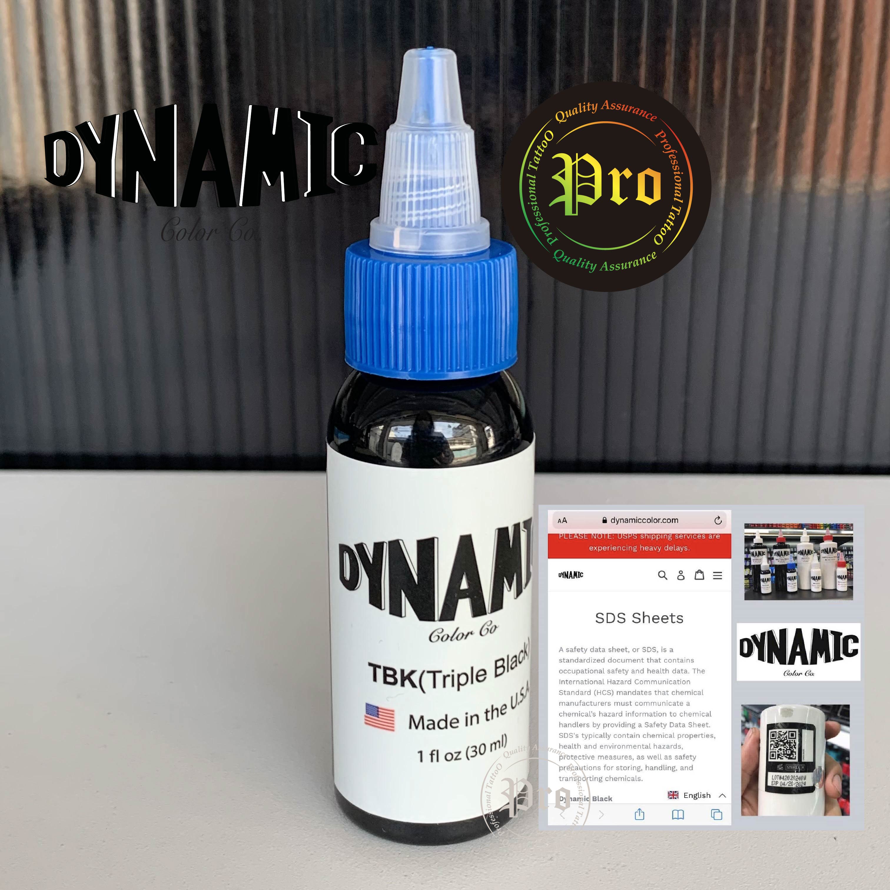 DYNAMIC DYNAMIC Color INK 8oz , 1oz หมึกสักไดนามิค ขนาด 8 ออนซ์ และ ขนาด 1 ออนซ์ TRIPLE BLACK ,Black , White 8oz , 1oz