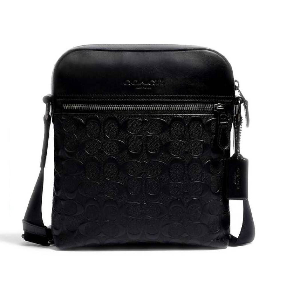 กระเป๋าสะพายข้าง COACH 4009 HOUSTON FLIGHT BAG IN SIGNATURE LEATHER (QBBK) [4009QBBK-RA]