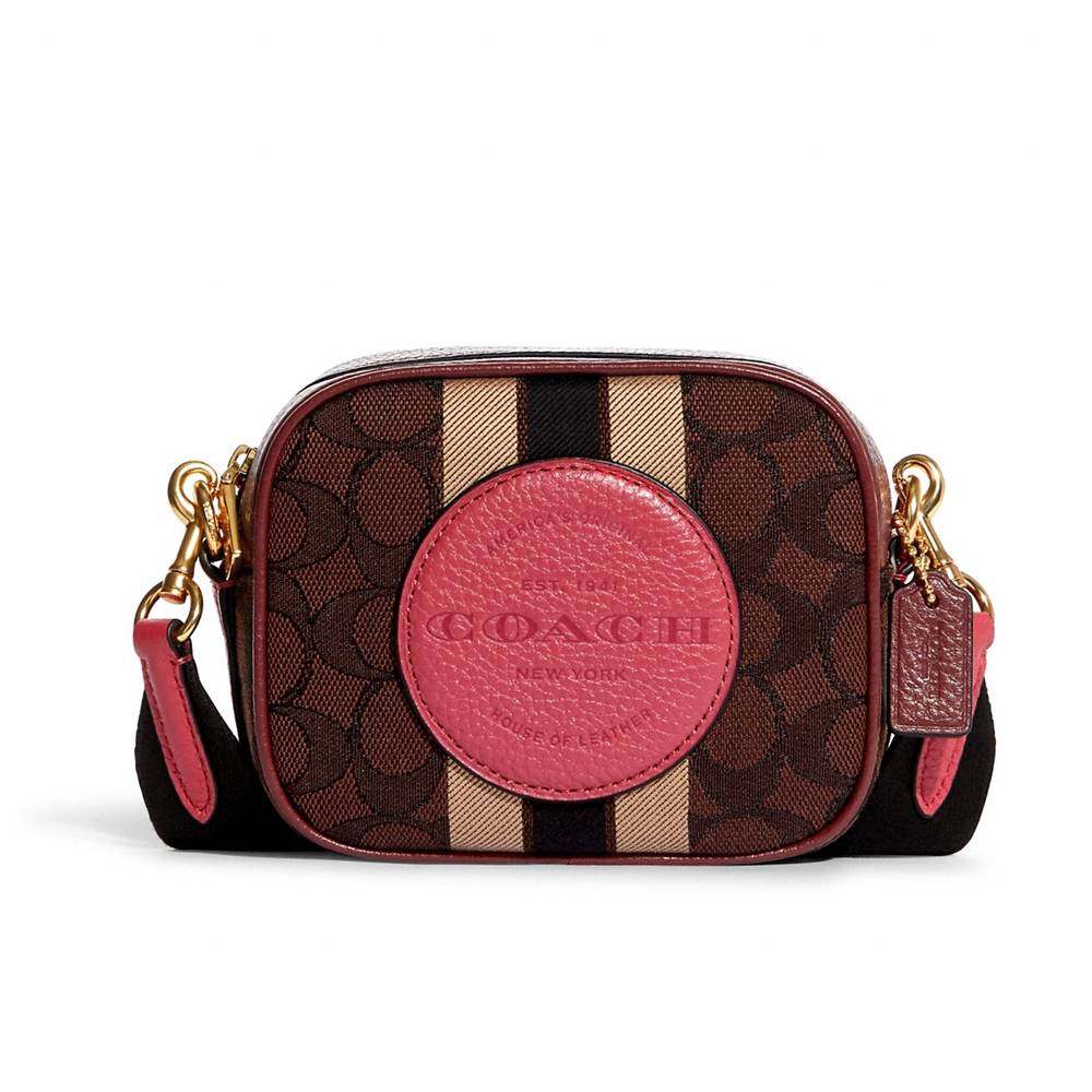 กระเป๋าสะพายข้าง COACH 7057 MINI DEMPSEY CAMERA BAG IN SIGNATURE JACQUARD WITH STRIPE AND COACH PATCH (IMTL6) [7057IMTL6-MB]