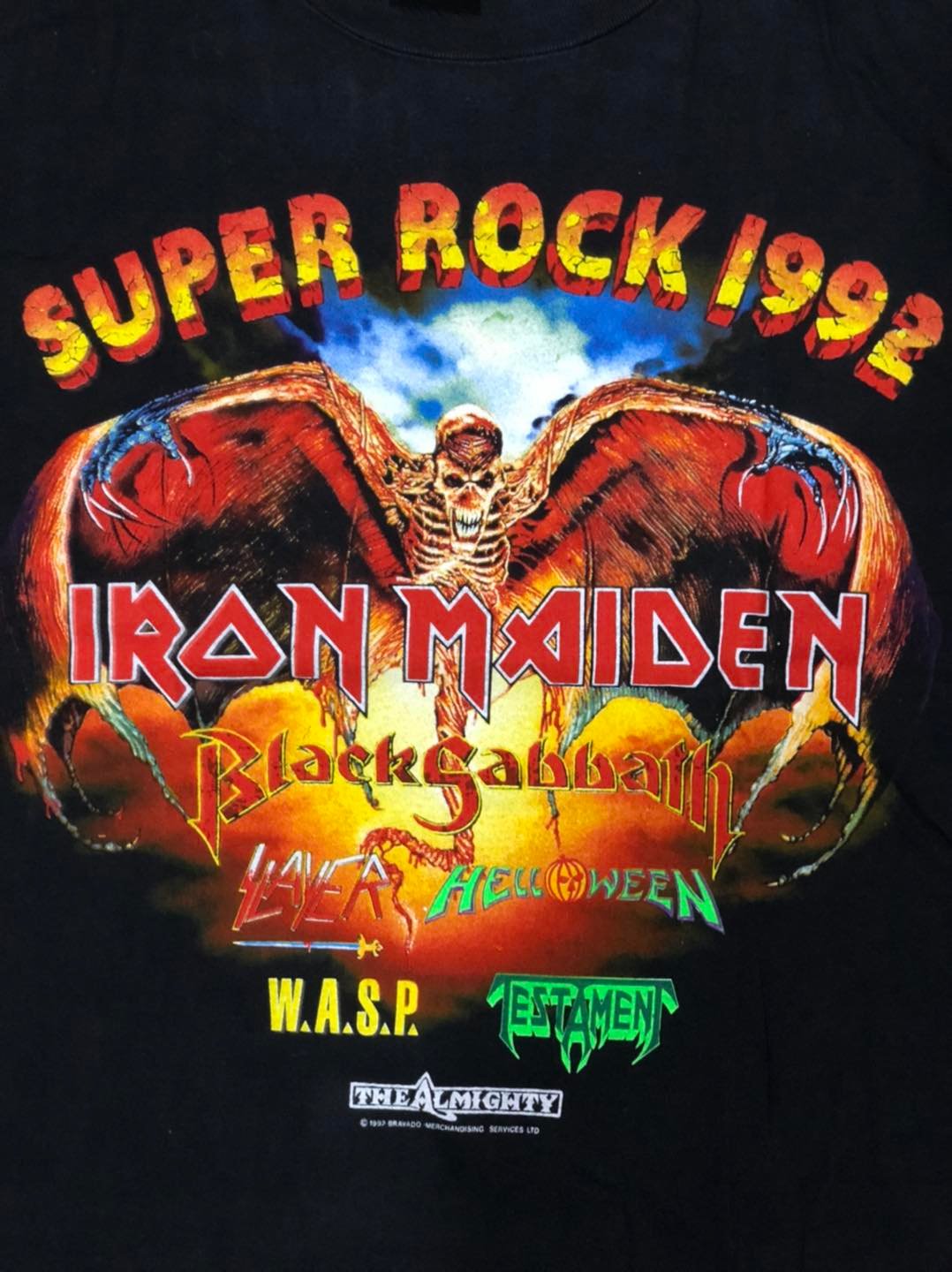 เสื้อวง Iron Maiden Super Rock Tour ปี 1992 Size L ลิขสิทธิ์แท้ 100%
