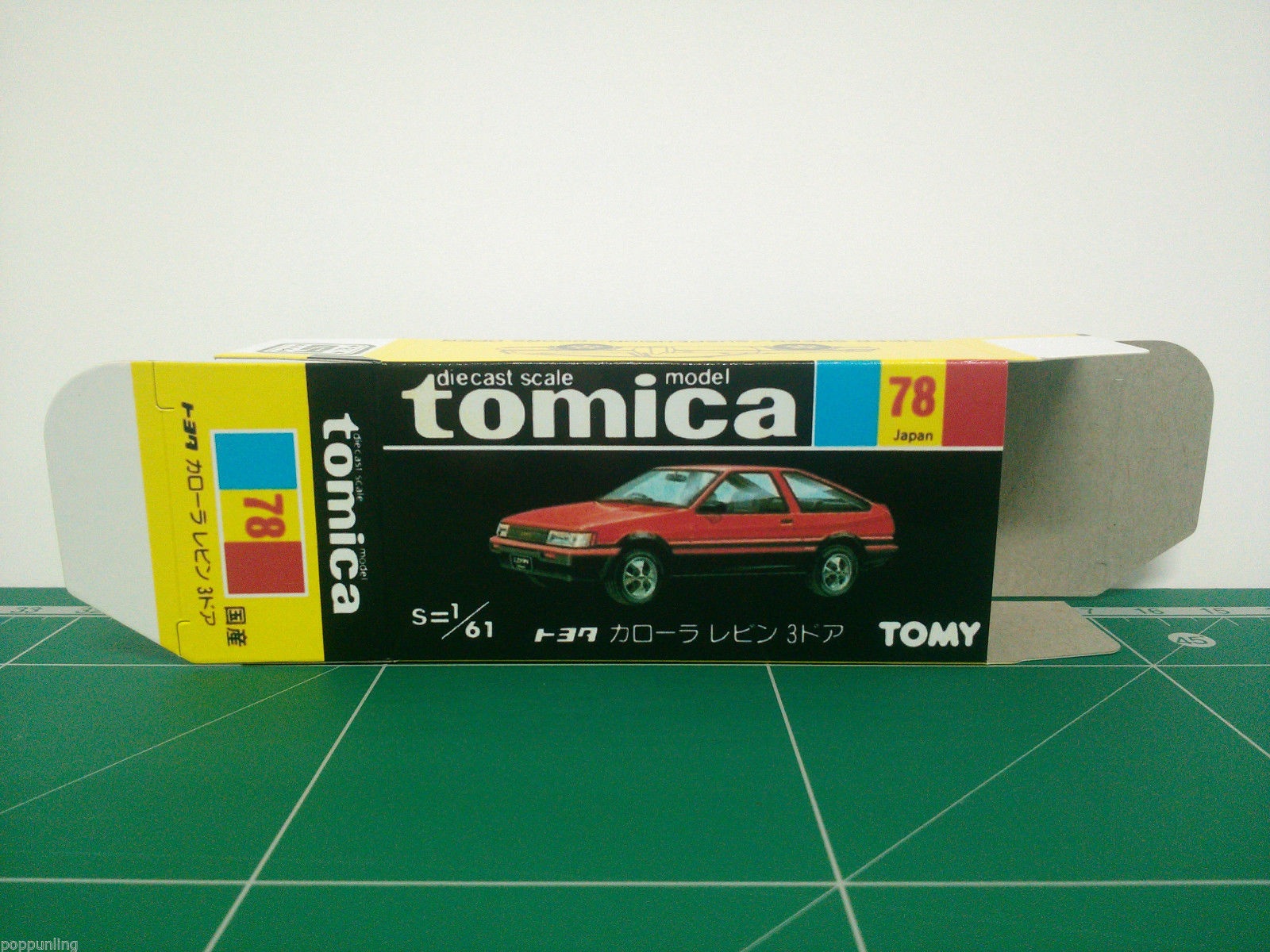 กล่องพิมพ์ Reproduction Box สำหรับ Tomica Black Box No.78 Toyota Corolla Levin 3door (กล่องเปล่า, ไม่มีรถ)
