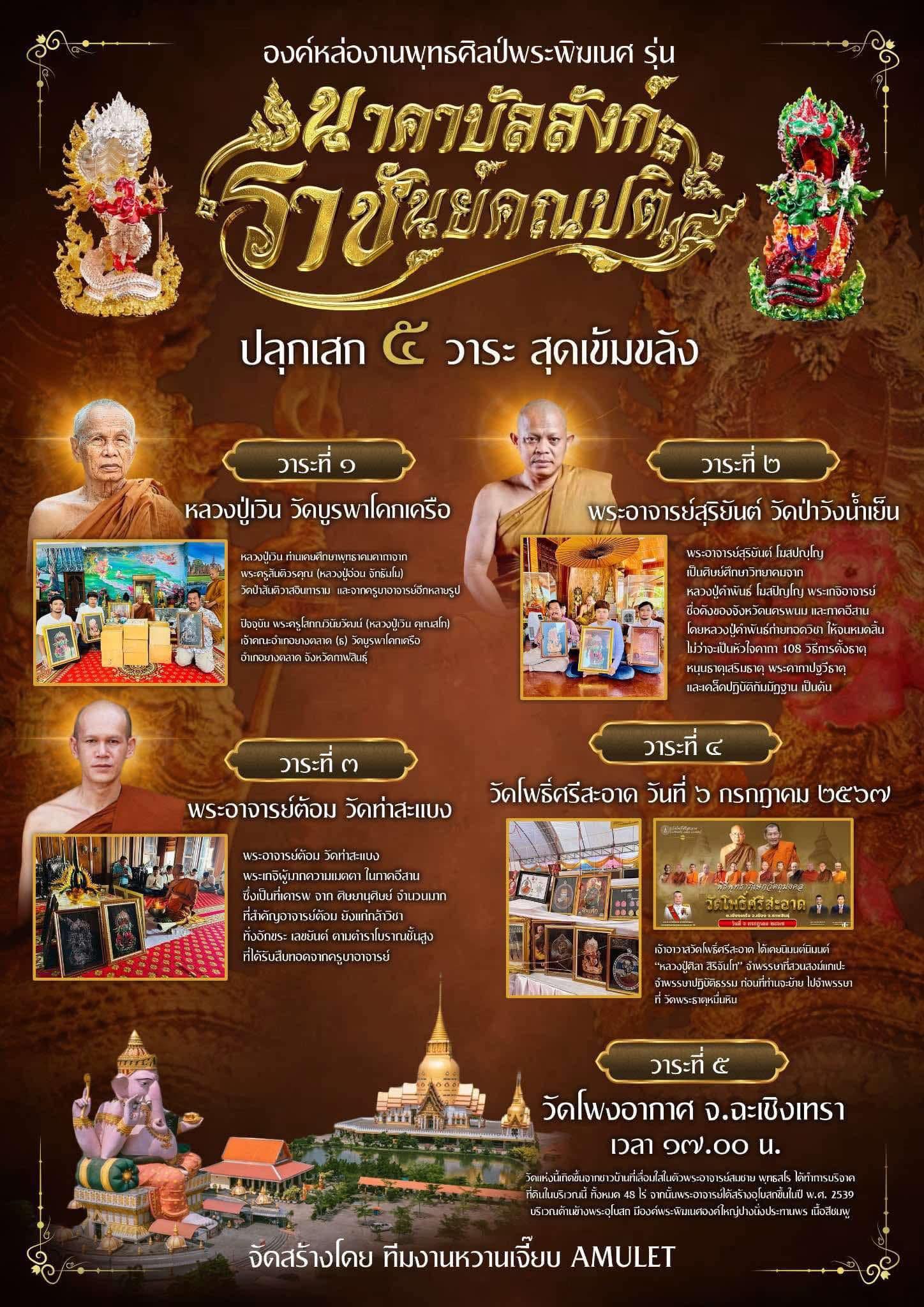 พระพิฆเนศ ประทับ จันทรคุปต์นาคราช (นาคราชประจำตัวพระคเณศ)รุ่น นาคาบัลลังก์ ราชันย์คณปติ พร้อมส่ง