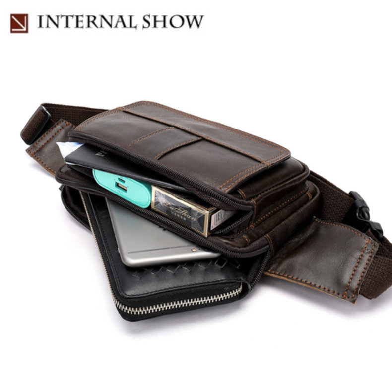 For You Leather LB35 กระเป๋าคาดเอว กระเป๋าคาดอก ผู้ชาย หนังแท้ ขนาดเล็ก กะทัดรัด LB35