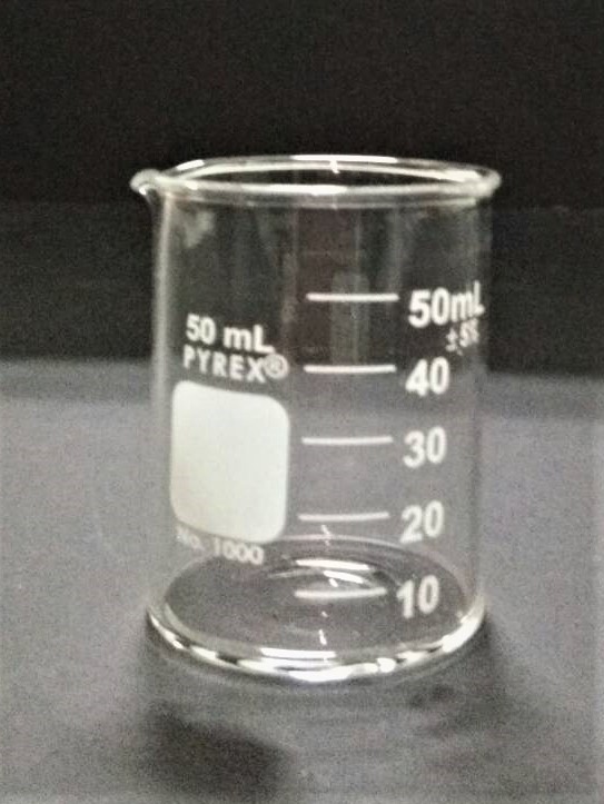 บีกเกอร์แก้วทรงเตี้ย 50 ml Beaker low-form "Pyrex"