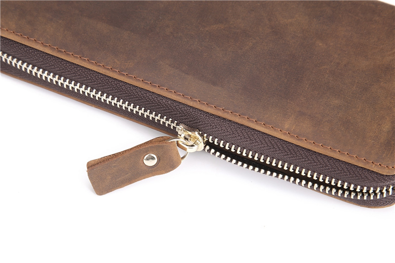 For You Leather WL11 กระเป๋าสตางค์ ผู้ชาย ใบยาว หนังแท้ แบบซิบ WL11