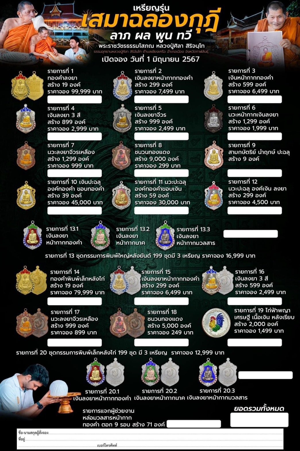 รุ่น เสมาฉลองกุฏิ หลวงปู่ศิลา สิริจันโท (ปิดจอง)