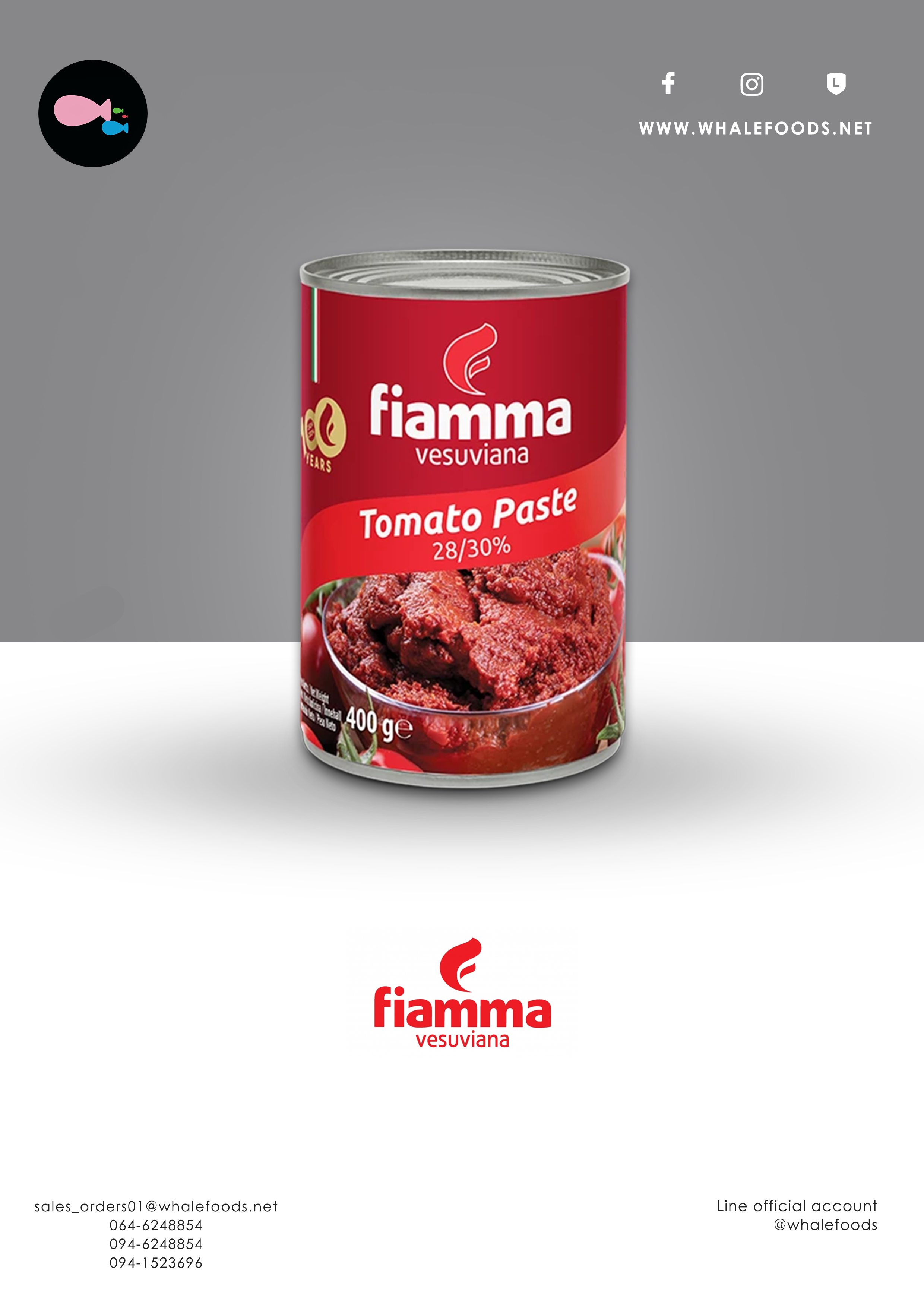 FIAMMA TOMATO PASTE 28/30% SIZE : 400 G