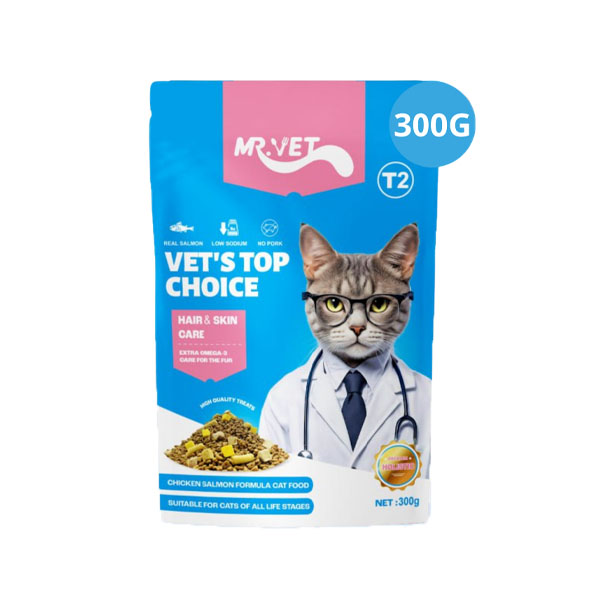 PR Mr.Vet Hair & Skin Care เนื้อไก่และแซลมอน 300 กรัม