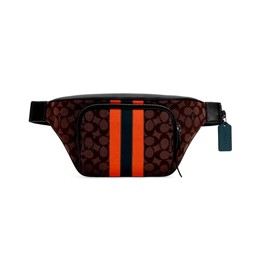 กระเป๋าคาดอก COACH C5386 THOMPSON BELT BAG IN SIGNATURE JACQUARD WITH VARSITY STRIPE (QBTHT) [C5386QBTHT-MA]