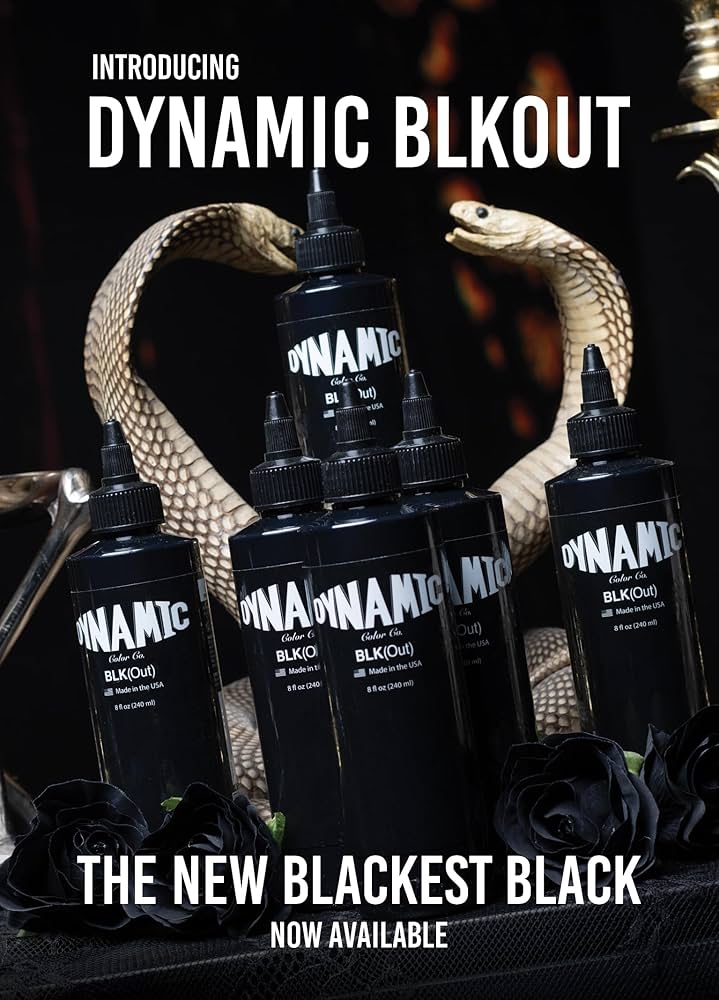 Dynamic Dynamic BLKout Tattoo Ink 8 oz. หมึกสักสีดำงานแก้สีดำงานถมสีดำ