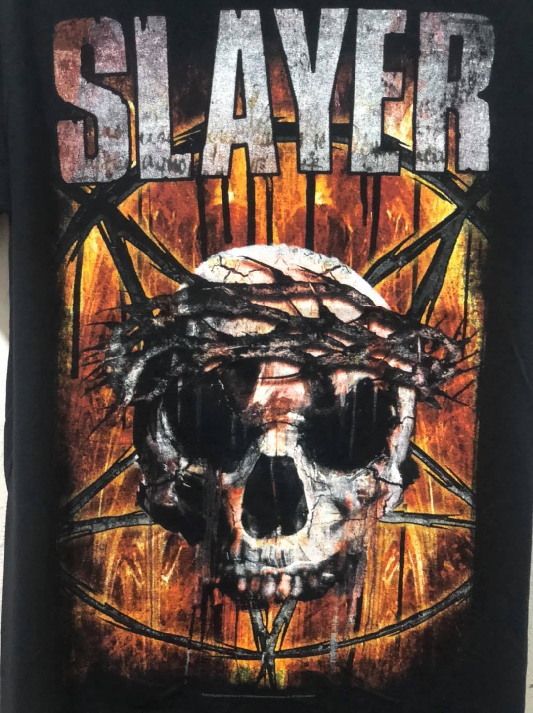 เสื้อวง Slayer World Tour ปี 2015 Size M เสื้อทัวร์หน้างาน สินค้าลิขสิทธิ์แท้ 100%
