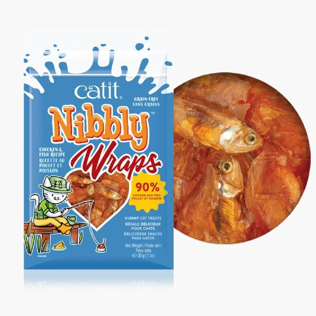 KC03 Catit Nibbly - Chicken Wrap Fish 30 g.
