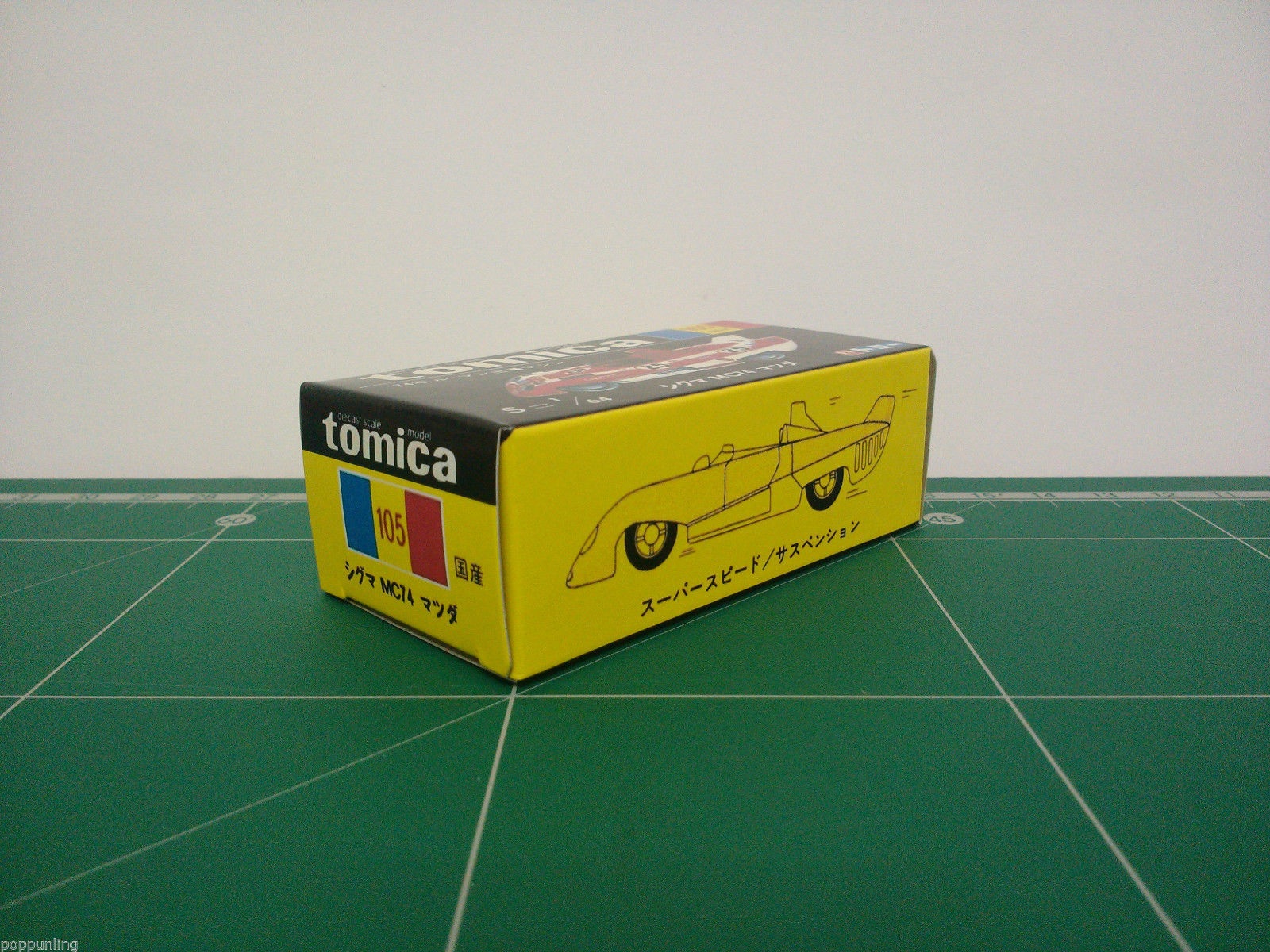 กล่องพิมพ์ Reproduction Box สำหรับ Tomica Black Box No.105 Mazda Zigma MC74 (กล่องเปล่า, ไม่มีรถ)