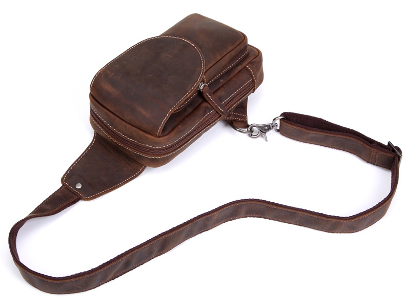 For You Leather LB24 กระเป๋าคาดอก กระเป๋าสะพายพาดลำตัว กระเป๋าผู้ชาย หนังแท้ นูบัค LB24