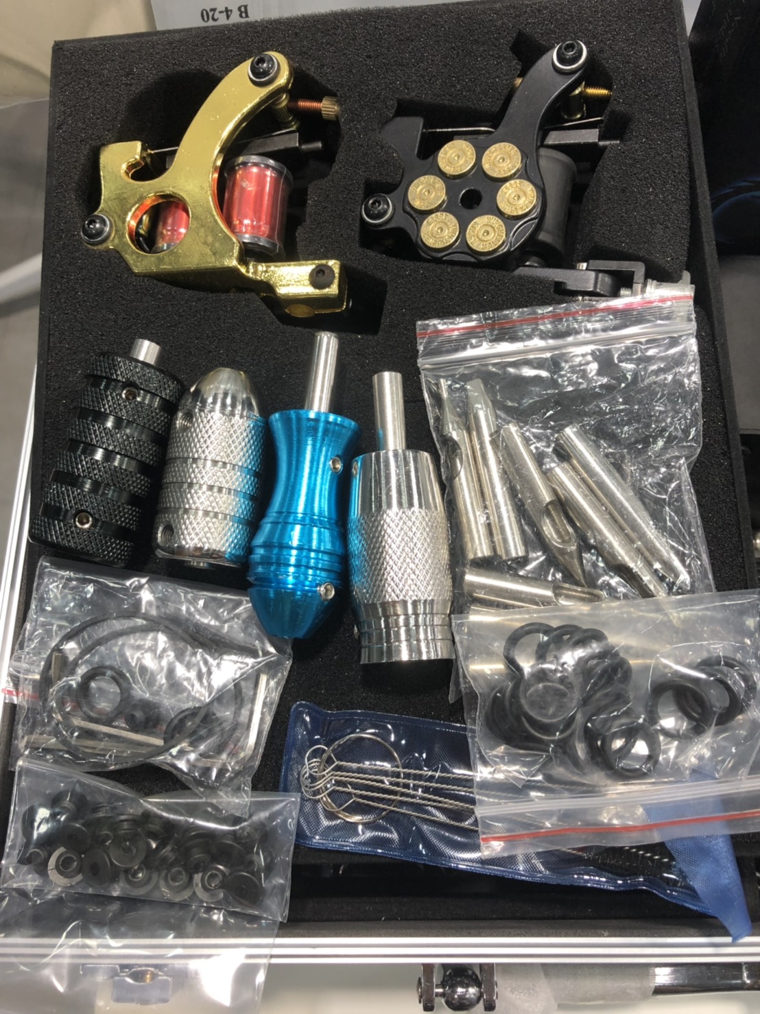 Professional Tattoo ชุดหัดสักเครื่องคอยชุดใหญ่ Tattoo Machine Set Size BIG