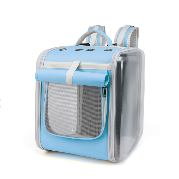 MM Cat BG04 กระเป๋าอวกาศสี่เหลี่ยม ด้านข้างใส (สีฟ้า)