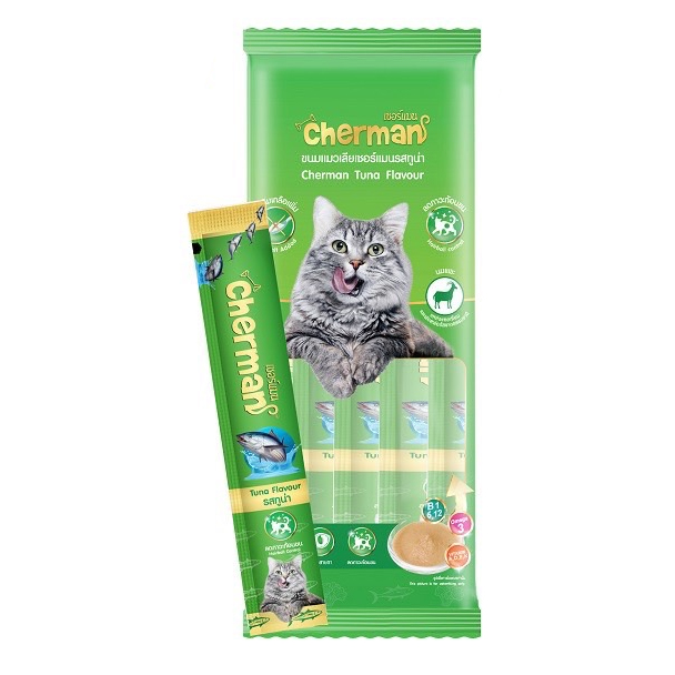 GT Cherman 6061 ขนมแมวเลีย รสทูน่า 12 กรัม (1x5)