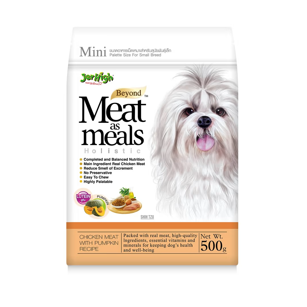Jerhigh Meat As Meal เม็ดนุ่ม-รสไก่และฟักทอง 500 g.