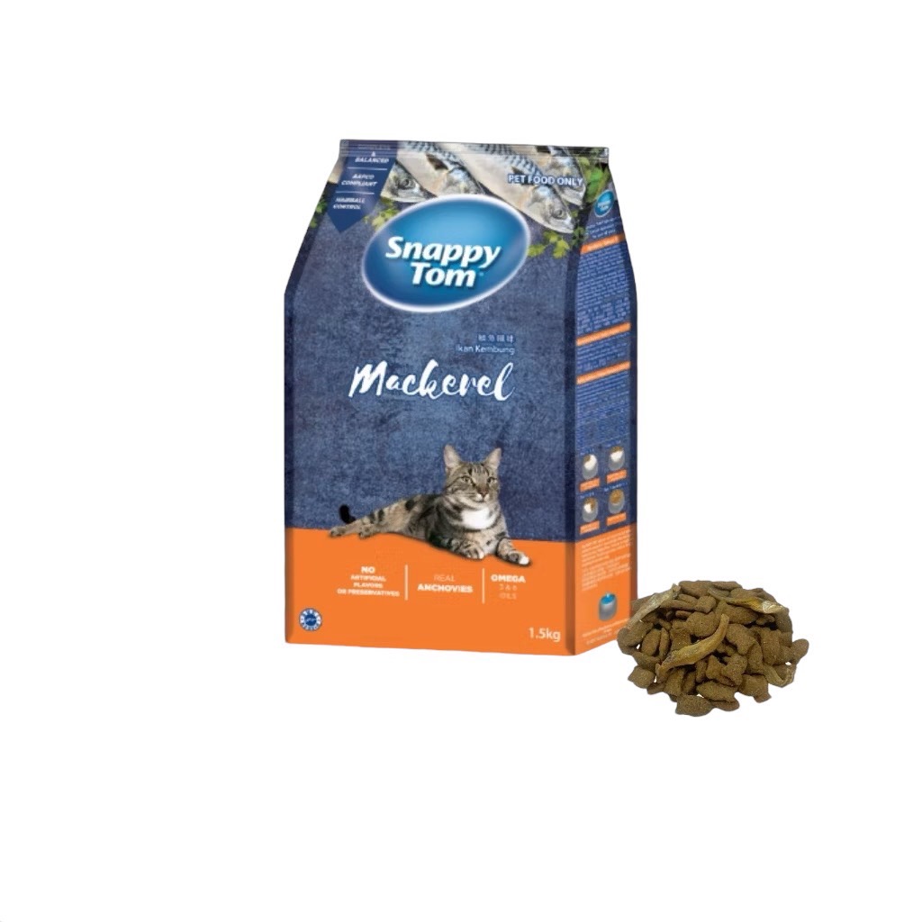 Snappy Tom รสปลาแมคเคอเรล 1.5 กิโล (ส้ม)