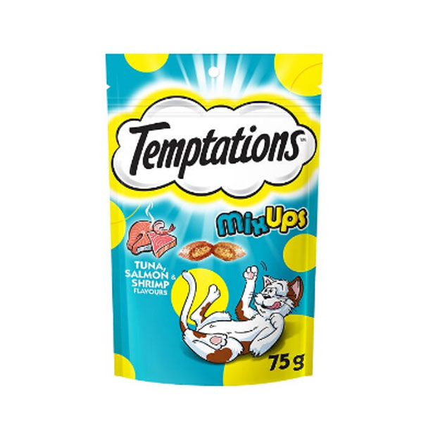 W/K Temptations ขนมแมว-ทูน่า แซลมอนและกุ้ง 75g