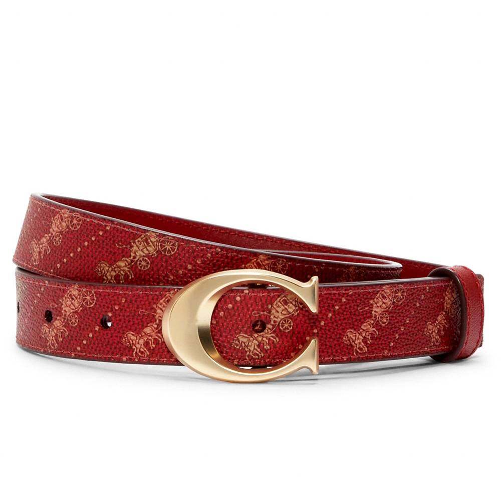 เข็มขัด COACH C7121 SIGNATURE BUCKLE BELT WITH HORSE AND CARRIAGE PRINT, 25 MM (IMBRDXL) [C7121IMBRDXL-MA]