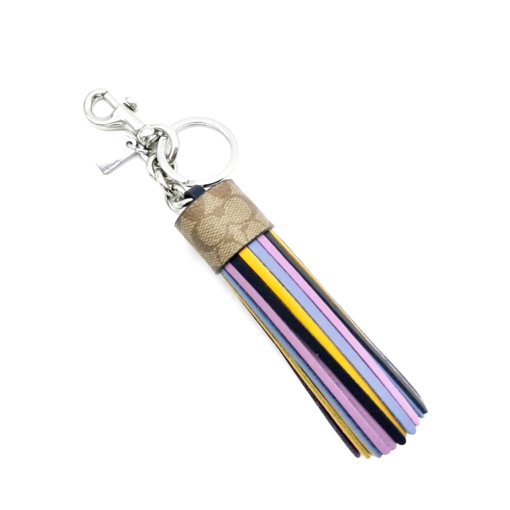 COACH 5102 TASSEL BAG CHARM IN COLORBLOCK SIGNATURE CANVAS (SVE1L) [5102SVMULTI]