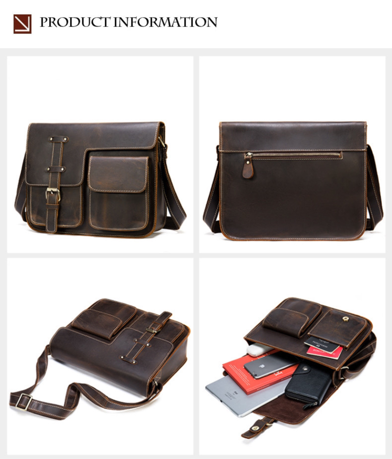 For You Leather [ราคาพิเศษ] LB70 กระเป๋าสะพายข้าง กระเป๋าผู้ชาย กระเป๋าหนังแท้ กระเป๋าทรงแมสเซนเจอร์ LB70