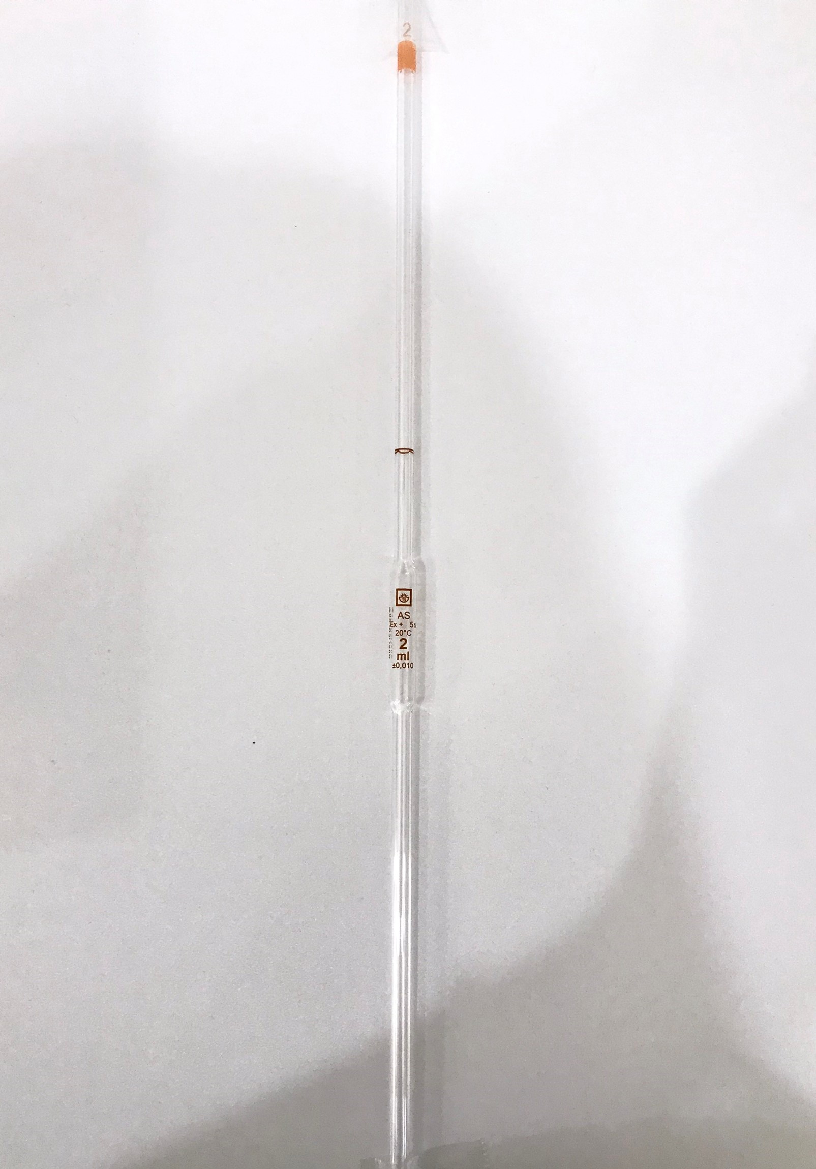 ปิเปตแก้วแบบกระเปาะ 2 ml Volumetric Pipette Class A "Qualicolor" Czech