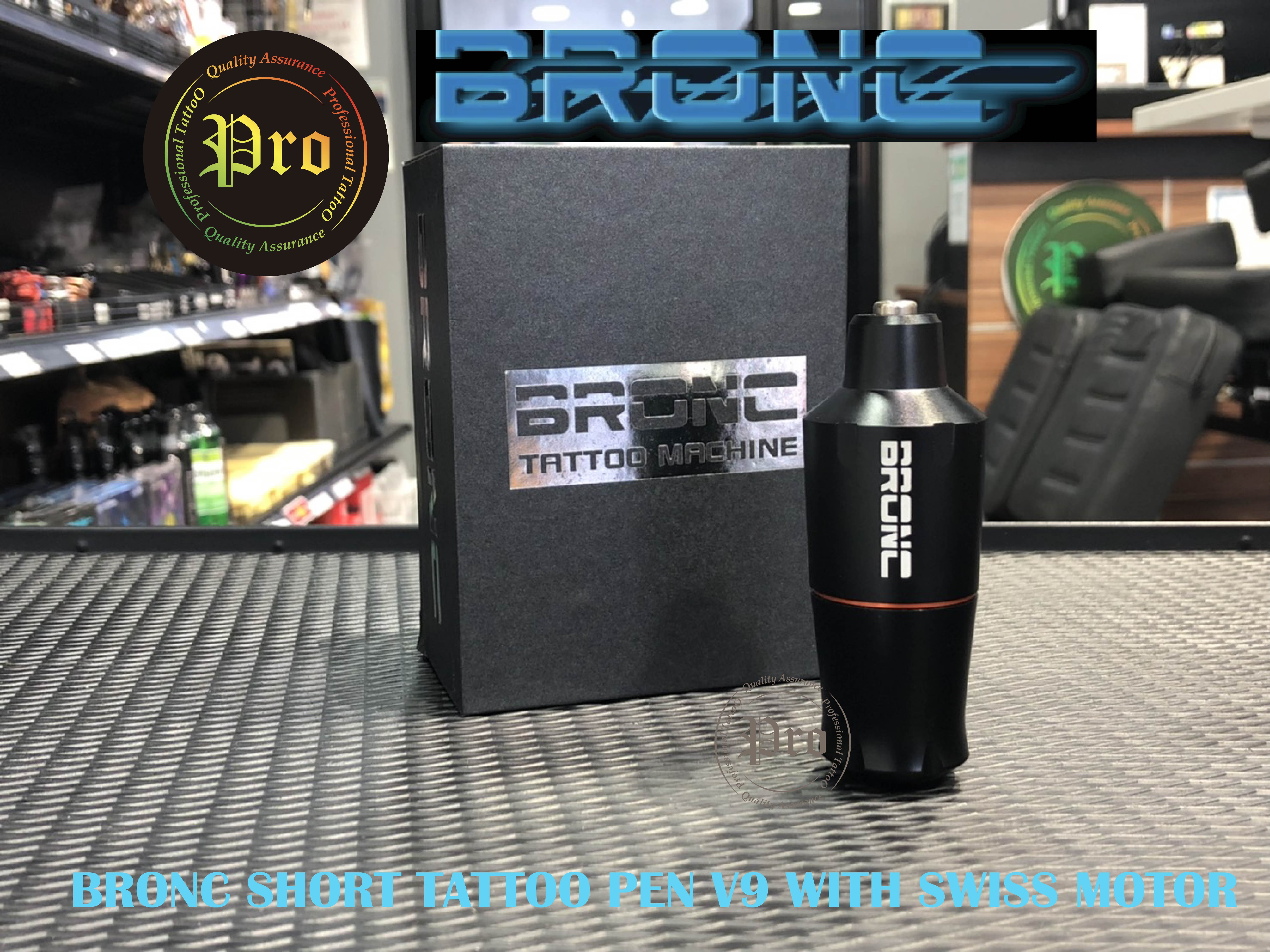 BRONC SHORT TATTOO PEN V9 เครื่องสักปากกา BRONC SHORT TATTOO PEN V9 WITH SWISS MOTOR
