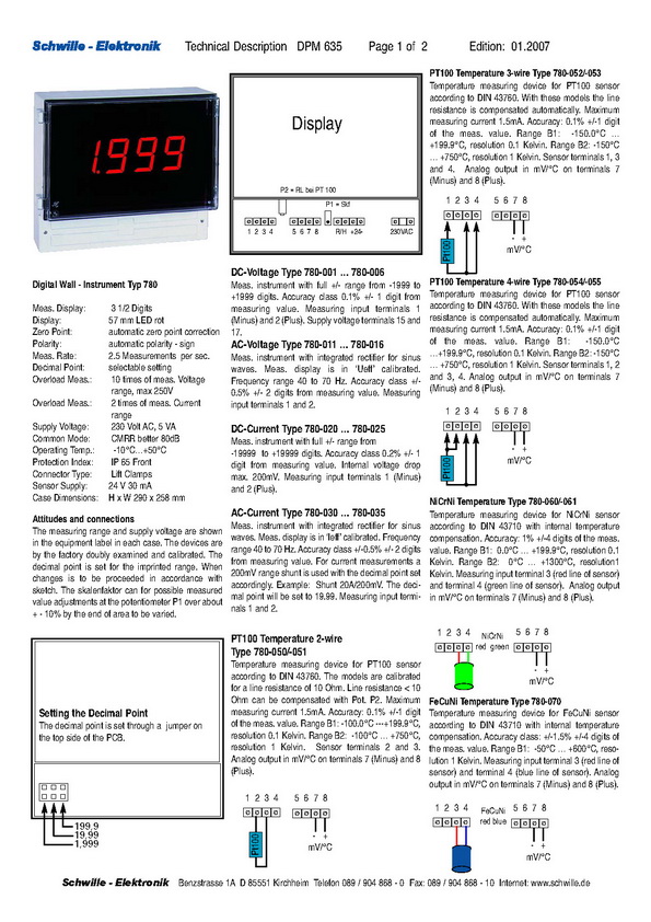 จำหน่าย Schwille DPM780 Thailand