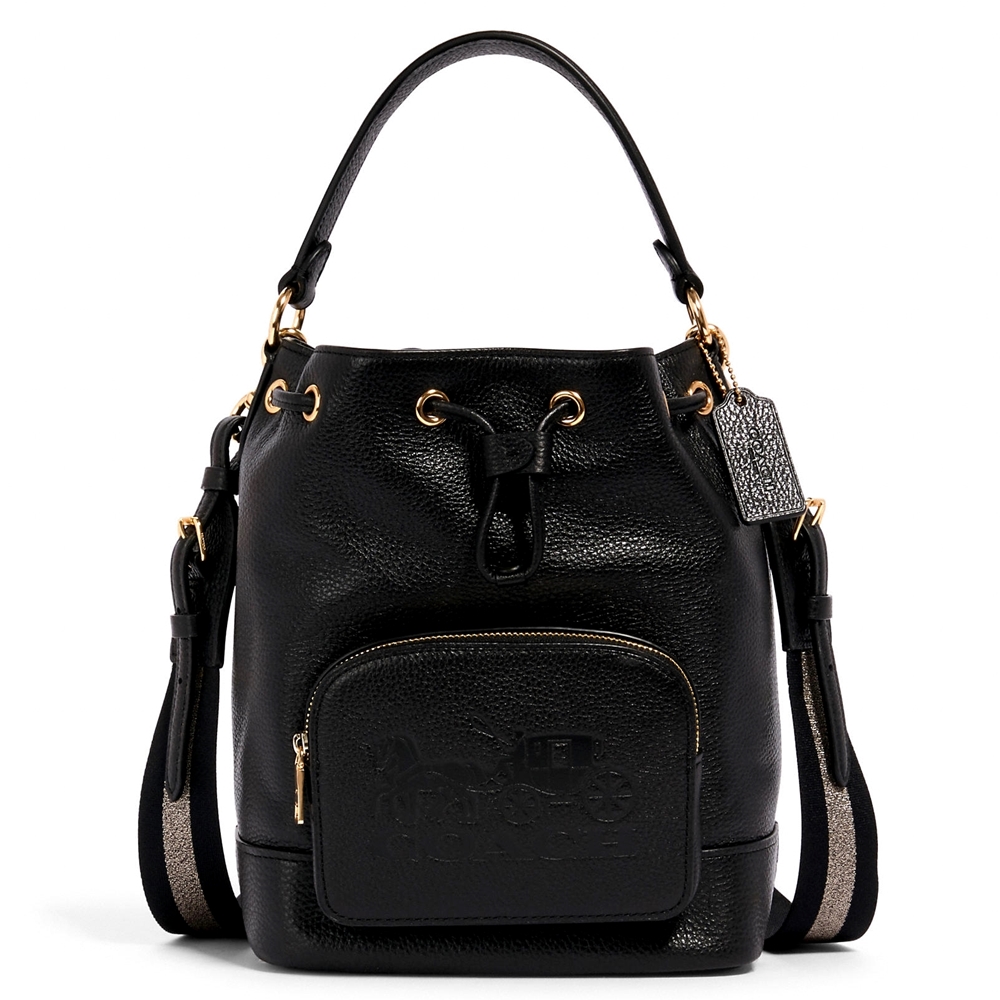 COACH 1898 JES DRAWSTRING BUCKET BAG WITH HORSE AND CARRIAGE (IMBLK) [1898IMBLK]